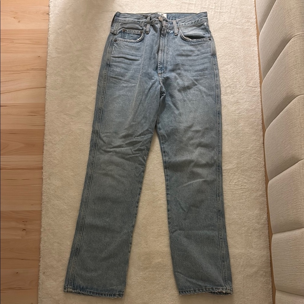 Agolde Blue Straight-Leg Jeans
